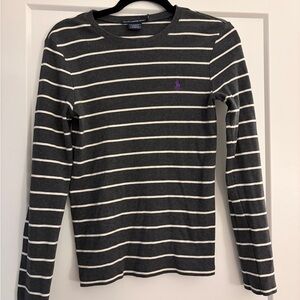 Ralph Lauren Gray and White Striped Shirt